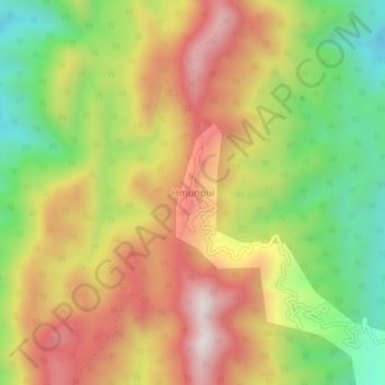 Mappa topografica Hmunpui, altitudine, rilievo