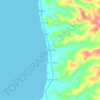 Mappa topografica Caganhao, altitudine, rilievo