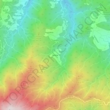 Mappa topografica Cortina, altitudine, rilievo