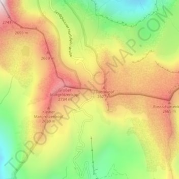 Mappa topografica Hochtor, altitudine, rilievo