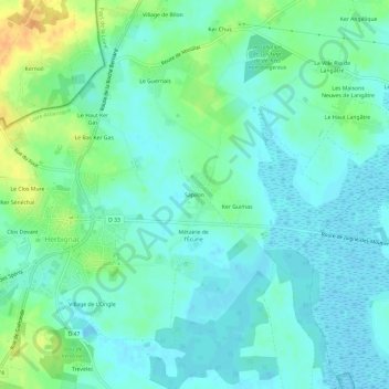 Mappa topografica Sapilon, altitudine, rilievo