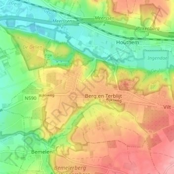 Mappa topografica Berg, altitudine, rilievo