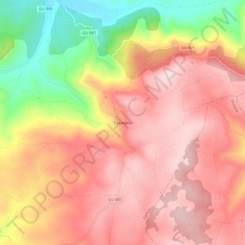 Mappa topografica Casasana, altitudine, rilievo
