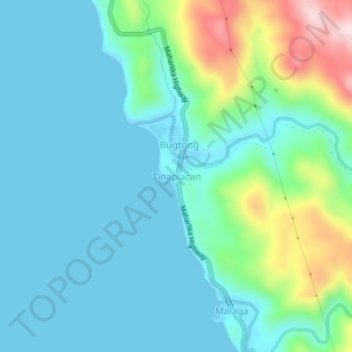 Mappa topografica Tinaplacan, altitudine, rilievo