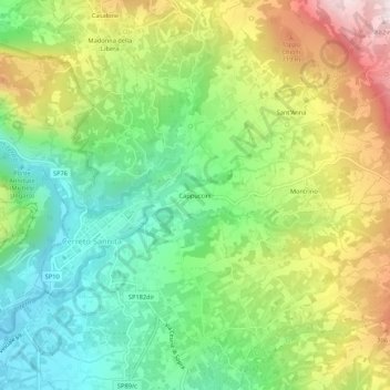 Mappa topografica Cappuccini, altitudine, rilievo