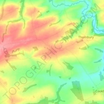 Mappa topografica Woodacott, altitudine, rilievo