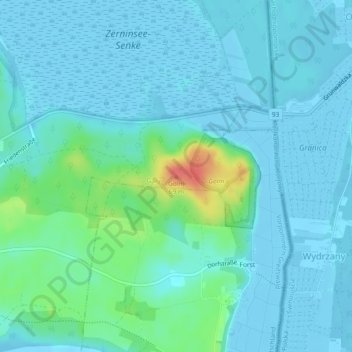 Mappa topografica Golm, altitudine, rilievo