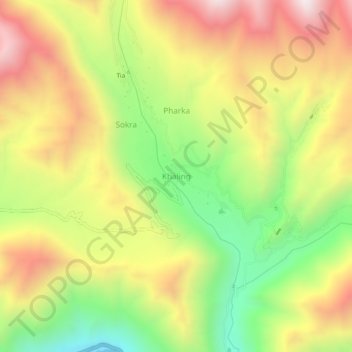 Mappa topografica Khaling, altitudine, rilievo