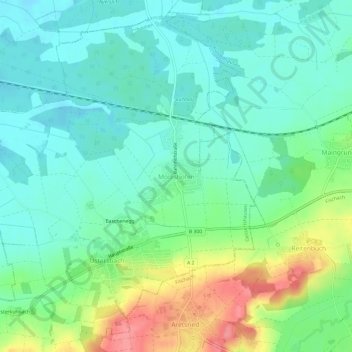 Mappa topografica Mödishofen, altitudine, rilievo