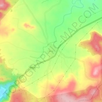 Mappa topografica Ane, altitudine, rilievo