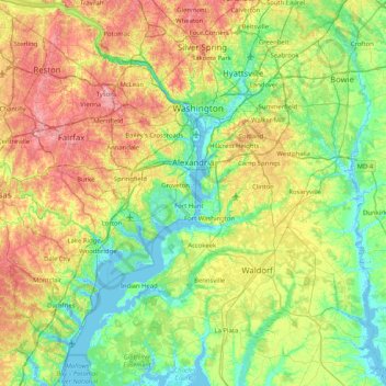Mappa topografica Hog Island, altitudine, rilievo