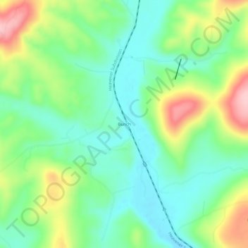 Mappa topografica Bunch, altitudine, rilievo