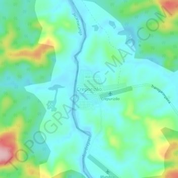 Mappa topografica Creporizão, altitudine, rilievo