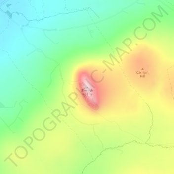 Mappa topografica Slemish, altitudine, rilievo