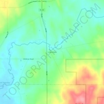 Mappa topografica Little Hope, altitudine, rilievo