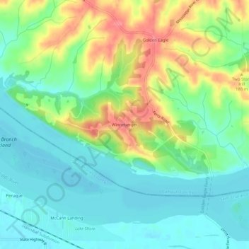 Mappa topografica Winneberger, altitudine, rilievo