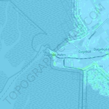 Mappa topografica Dagebüll-Hafen, altitudine, rilievo