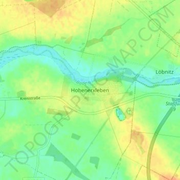 Mappa topografica Hohenerxleben, altitudine, rilievo
