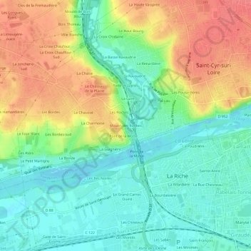 Mappa topografica Moulin des Roches, altitudine, rilievo
