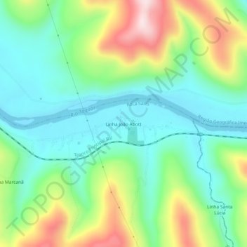 Mappa topografica Linha João Abott, altitudine, rilievo