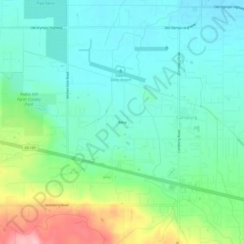 Mappa topografica Rena, altitudine, rilievo