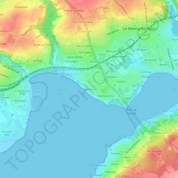 Mappa topografica Baradozic, altitudine, rilievo