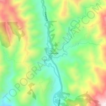 Mappa topografica Salamaga, altitudine, rilievo