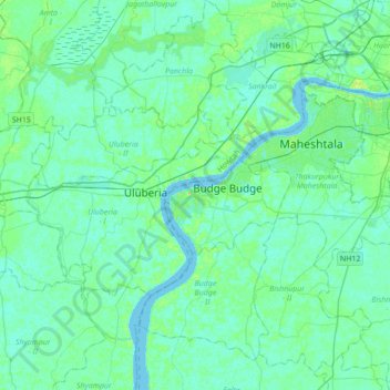 Mappa topografica Pujali, altitudine, rilievo