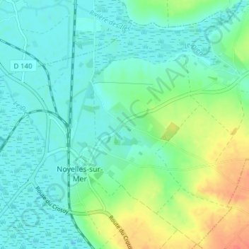 Mappa topografica Nolette, altitudine, rilievo