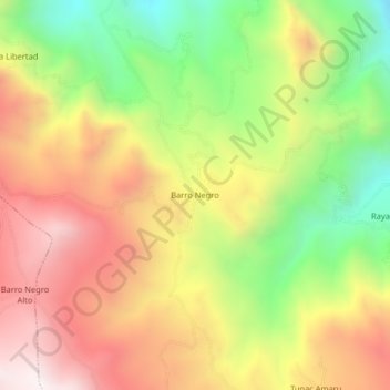 Mappa topografica Barro Negro, altitudine, rilievo