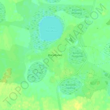 Mappa topografica Нагибино, altitudine, rilievo