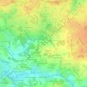 Mappa topografica La Bauche Tue Loup, altitudine, rilievo