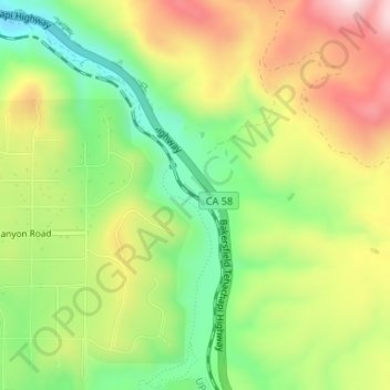 Mappa topografica Cable, altitudine, rilievo