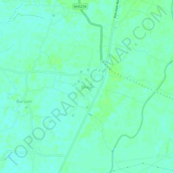 Mappa topografica Bheja, altitudine, rilievo