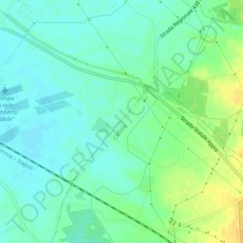 Mappa topografica Campo Felice, altitudine, rilievo