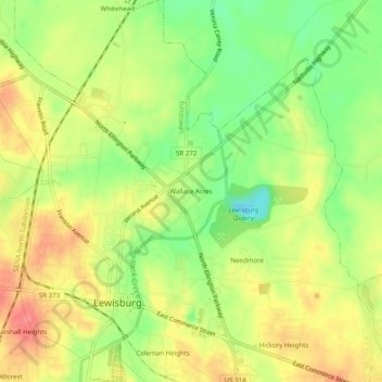 Mappa topografica Wallace Acres, altitudine, rilievo