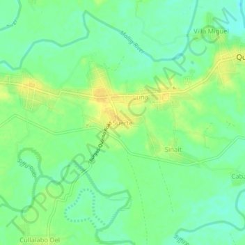 Mappa topografica Suerte, altitudine, rilievo