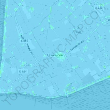 Mappa topografica Eckwarden, altitudine, rilievo