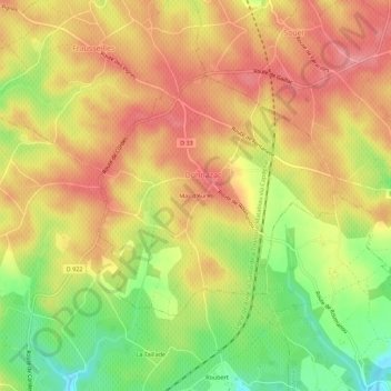 Mappa topografica Mas d'Aurel, altitudine, rilievo