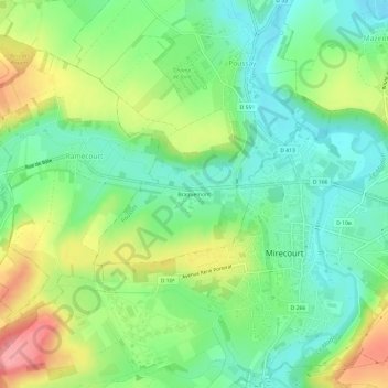 Mappa topografica Braquemont, altitudine, rilievo