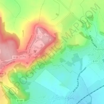 Mappa topografica Sur la Roche, altitudine, rilievo