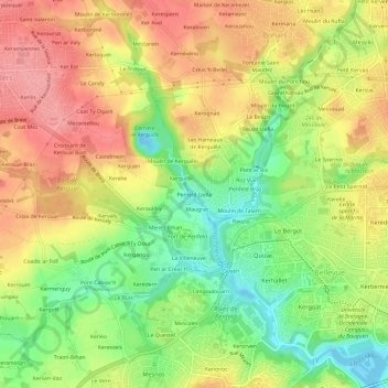 Mappa topografica Penfeld Izella, altitudine, rilievo