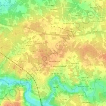 Mappa topografica Bigrolle, altitudine, rilievo