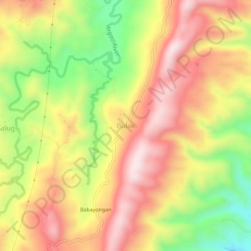 Mappa topografica Bulak, altitudine, rilievo