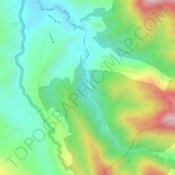 Mappa topografica Rio Medellin, altitudine, rilievo
