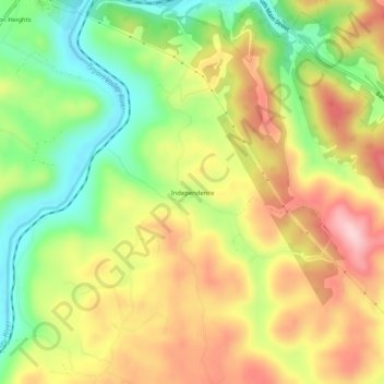 Mappa topografica Independence, altitudine, rilievo