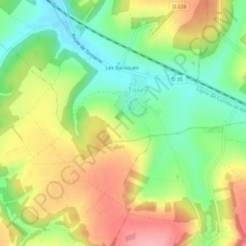Mappa topografica Les Noirats, altitudine, rilievo