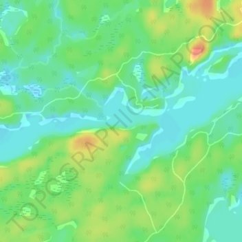 Mappa topografica Shawanaga Lake, altitudine, rilievo