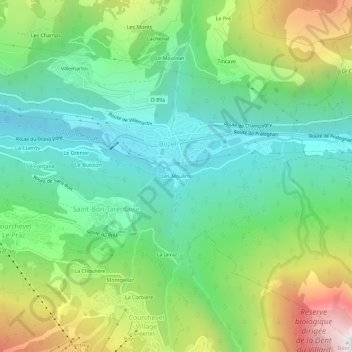 Mappa topografica Les Moulins, altitudine, rilievo