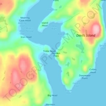 Mappa topografica Miller's Passage, altitudine, rilievo